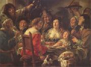 Jacob Jordaens The King Drinks Celebration of the Feast of the Epiphany (mk05) oil on canvas
